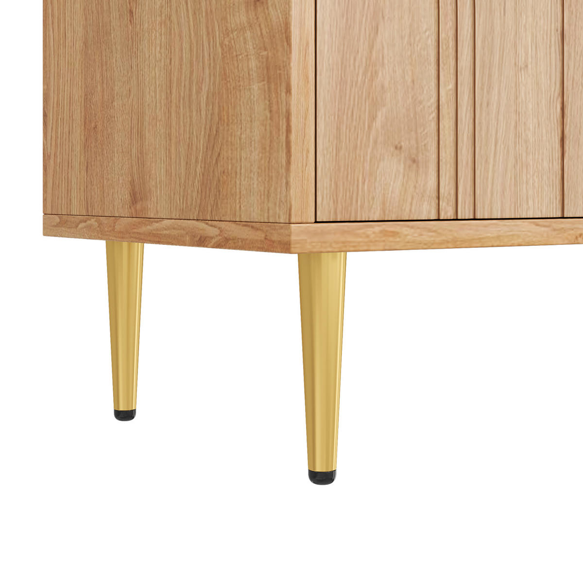 TV-SCHRANK 170cm strukturierte Tür Goldgriffe modern - Naturfarben, Holzwerkstoff (35/47.5/170cm) - FLIEKS