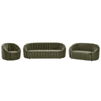SOFA-SET 6-sitzer Samtstoff Grün Malung - Grün, Textil (79/72/200cm) - Beliani