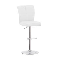 BARHOCKER 2er-Set Weiß-Silber höhenverstellbar & 360° drehbar mit PU-Leder - Weiß, Metall (44.5/95.5/44cm) - PANGIVO
