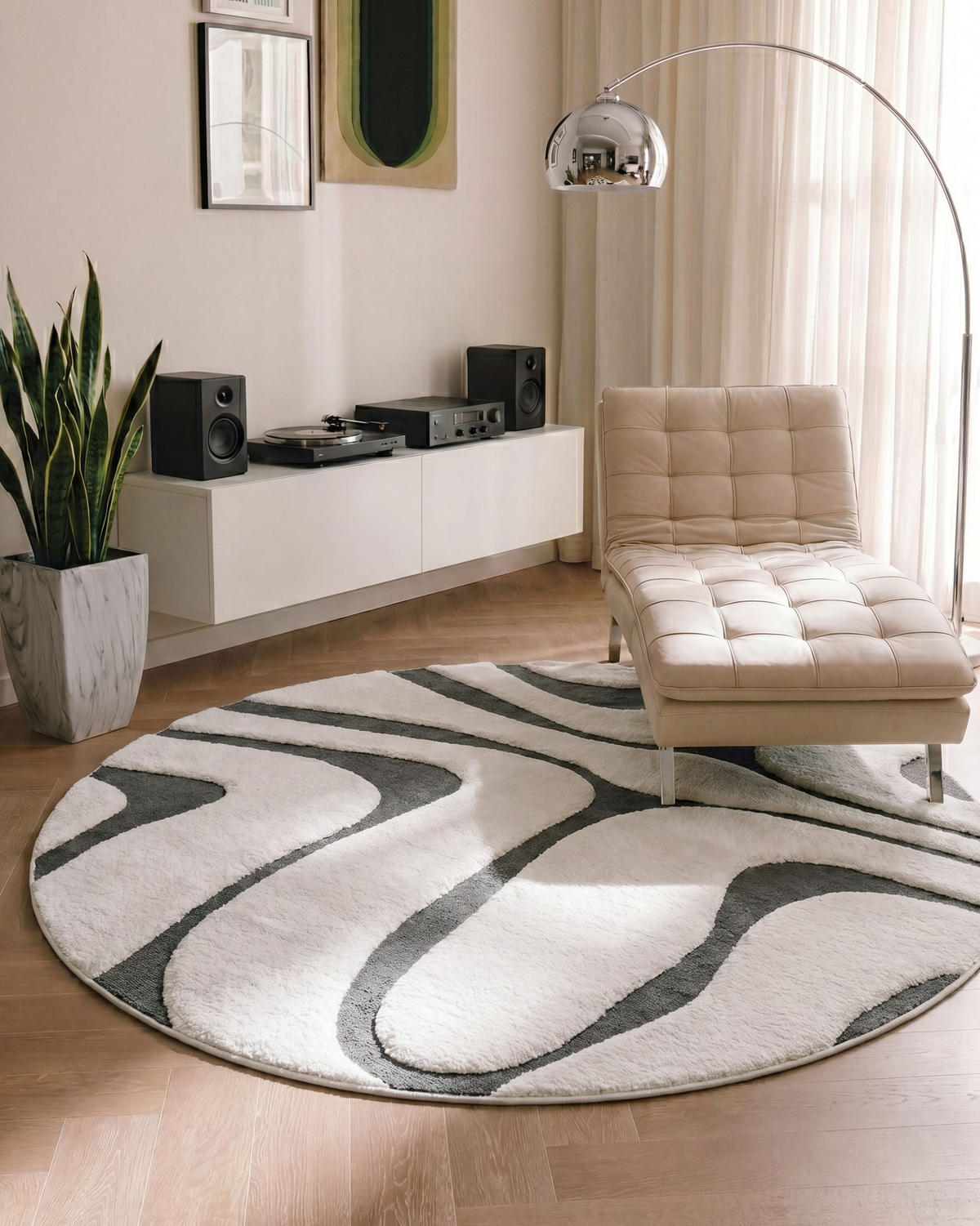 KOBEREC Šedý/Bílý 160 cm Hartz - šedá/krémová, textil (160/160cm) - Beliani
