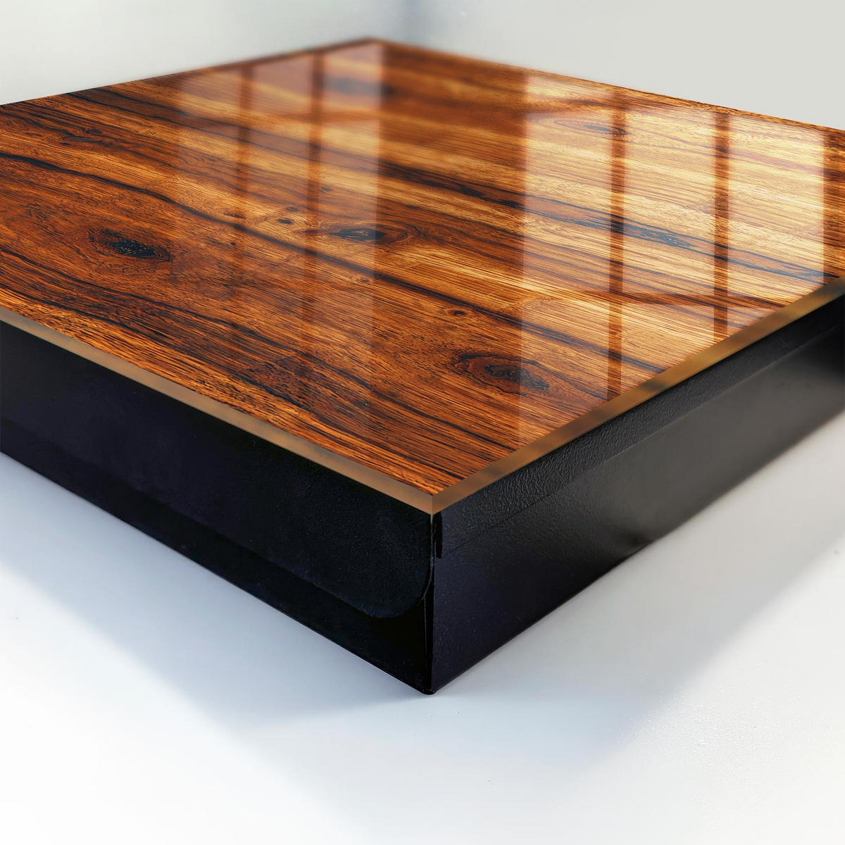 SCHLÜSSELBOX Schwarz 30x30 cm- Türöffnung nach rechts - Holzstruktur - Braun, Metall (30/30/5cm) - TULUP
