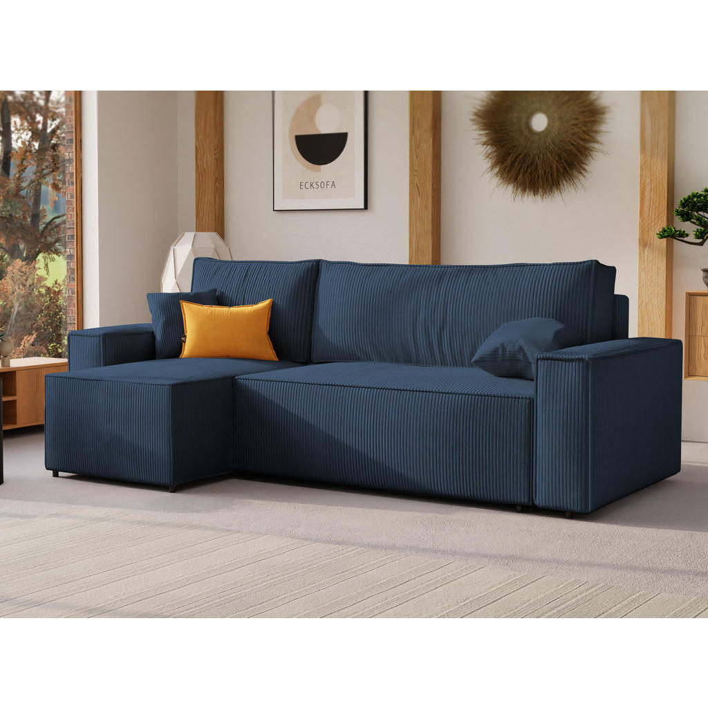 Thumbnail - Idohome Ecksofa, Blau, Textil, 4-Sitzer, L-Form,L-Form, 244x155 cm, Wohnzimmer, Sofas & Couches, Wohnlandschaften, Eckso...