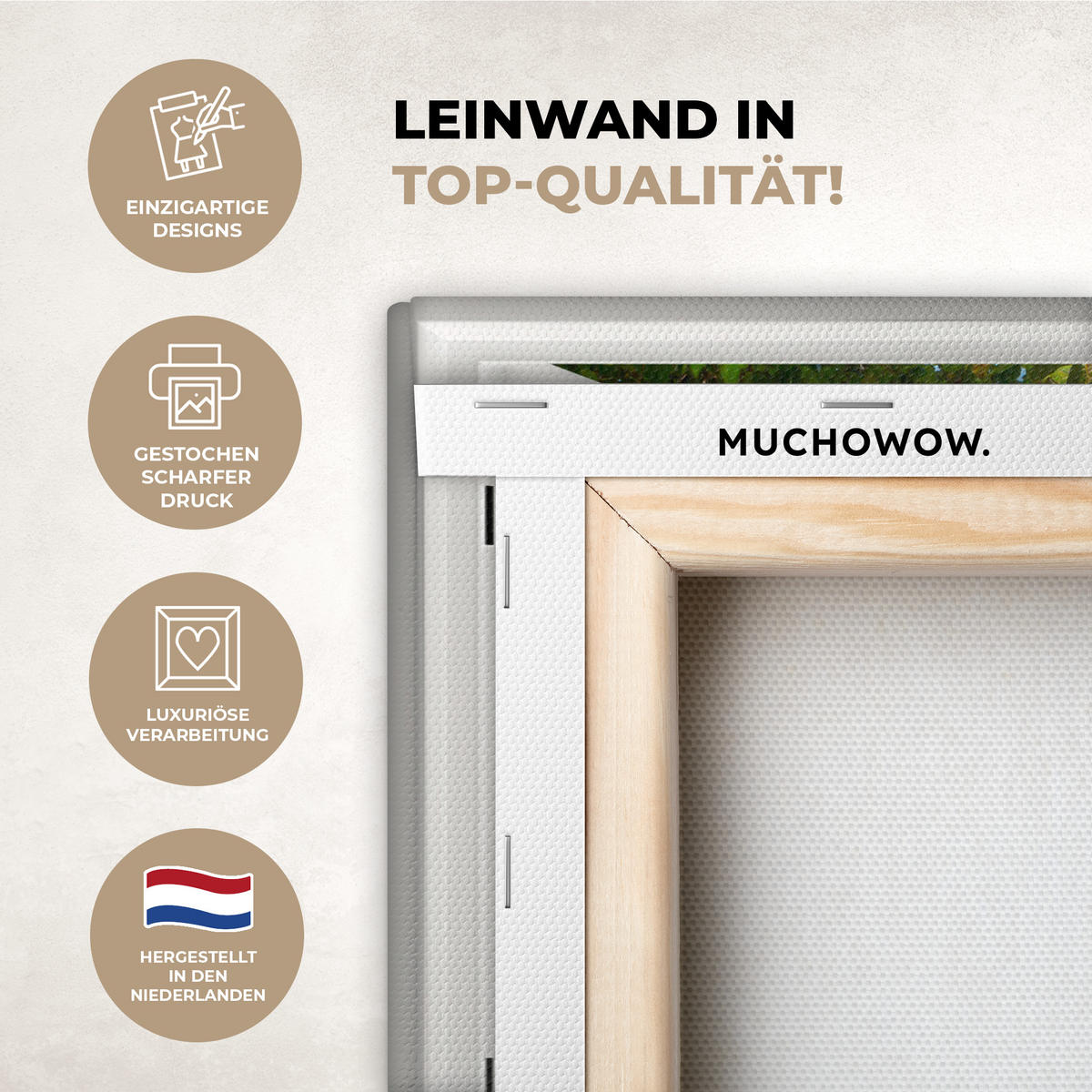 LEINWANDBILD Aussicht - Baum - Meer - Palme - Hügel - Strand - Blau 30x20 cm - Blau, Textil (30/20cm) - MuchoWow