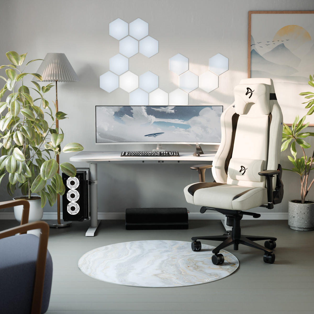 GAMINGTISCH Arena 160/82/71-81 cm Reinweiß - Weiß, Metall (82/160/71cm) - Arozzi