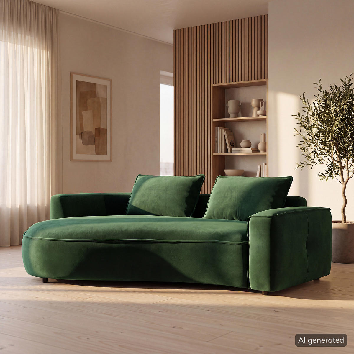2,5-SITZER SOFA - Dunkelgrün/Schwarz, Kunststoff/Textil (217/82/146cm) - home24