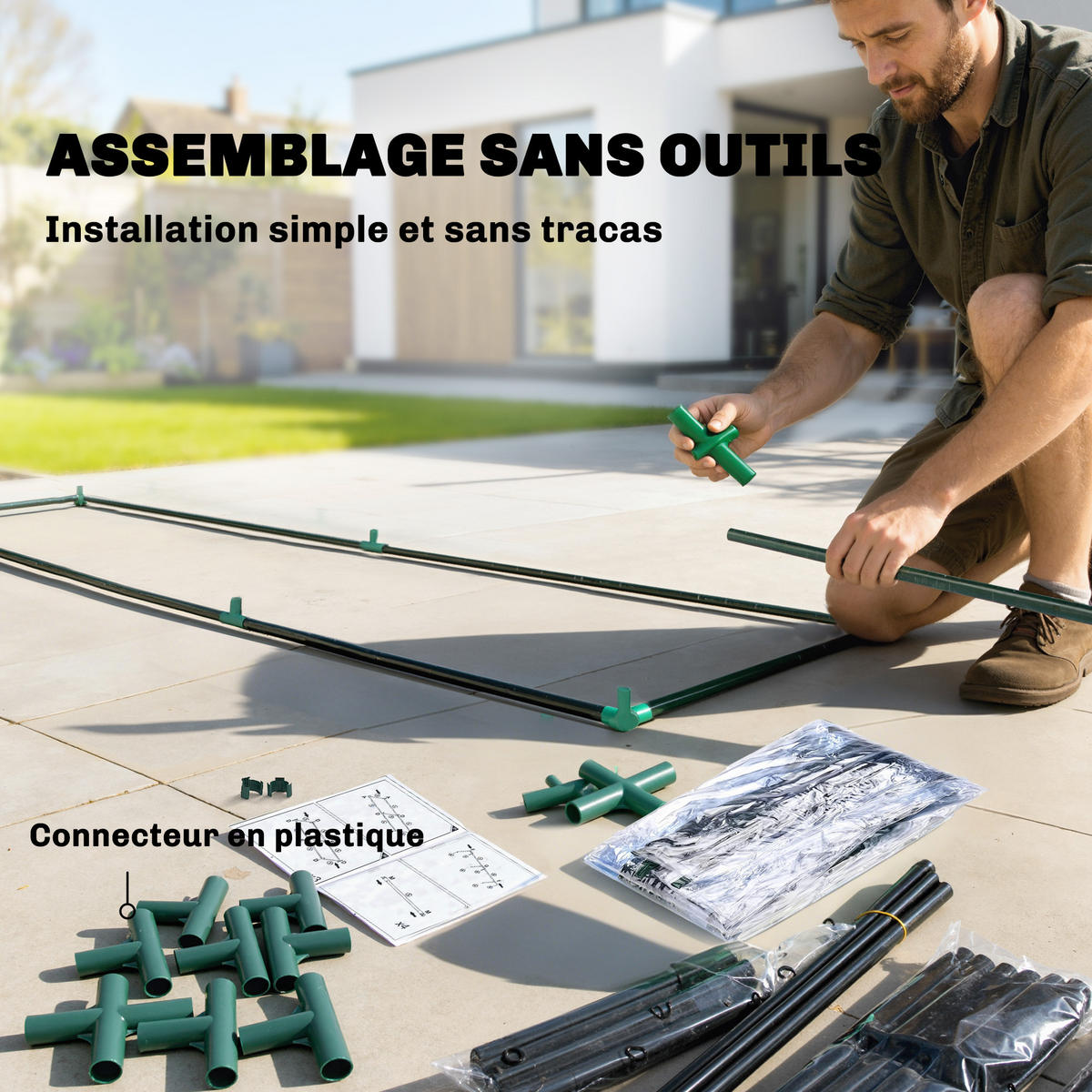GEWÄCHSHAUS DE-12090 mit 3 Etagen & 2 Rolltüren Transparent - Transparent, Kunststoff (45/151/143cm) - ComfortXL