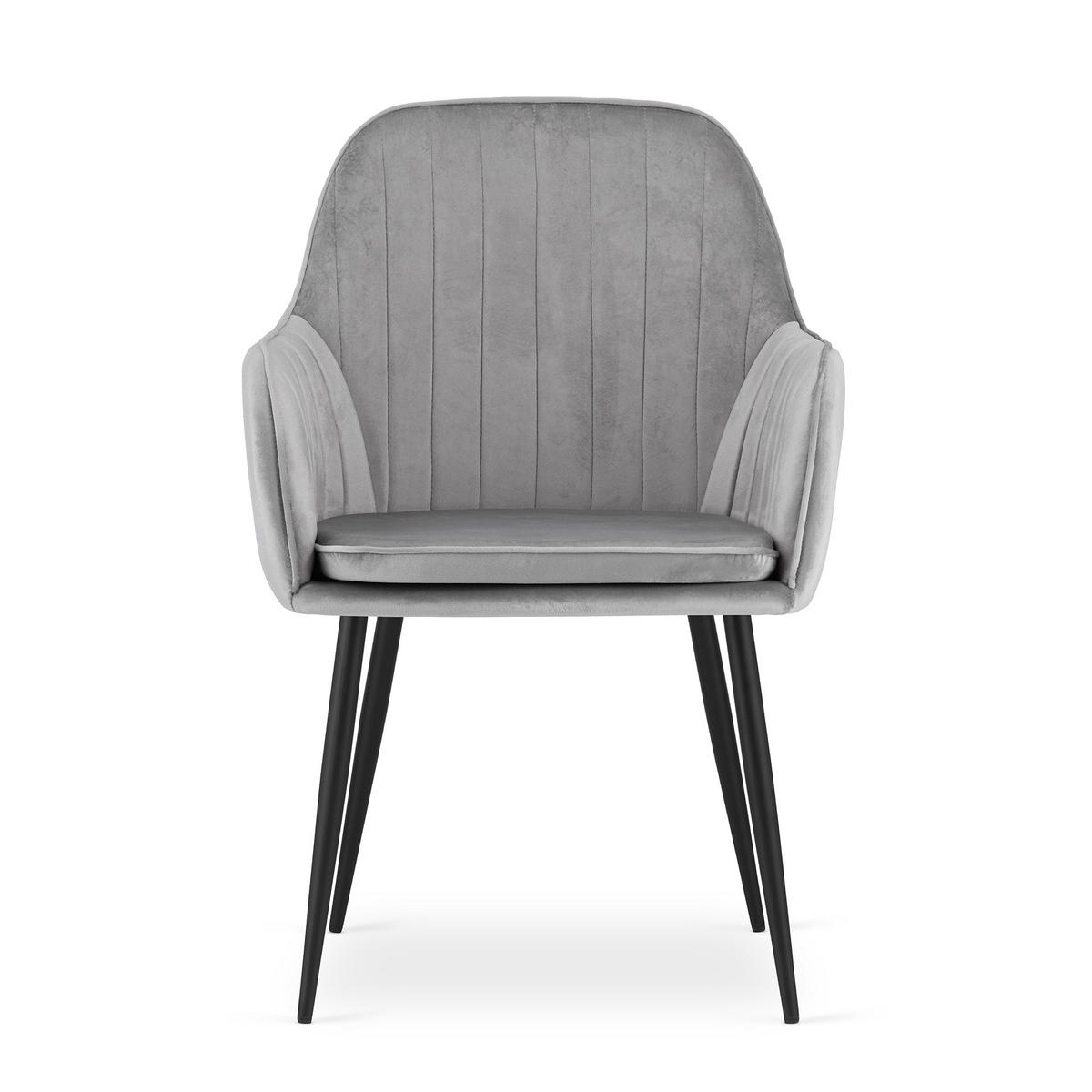 ESSZIMMERSTUHL Liv (2er-Set) - Silberfarben/Schwarz, Textil/Metall (56/86/57cm) - Home Collective