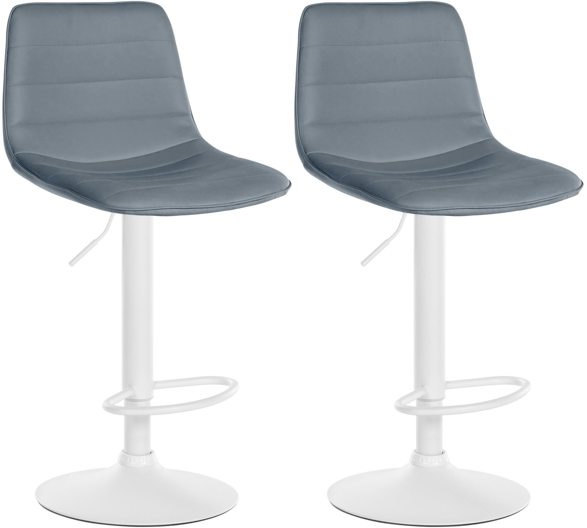 BARHOCKER 2er Set Lederlook grau - Grau, Textil/Metall (45/89/46cm) - CLP