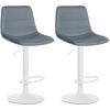 BARHOCKER 2er Set Lederlook grau - Grau, Textil/Metall (45/89/46cm) - CLP