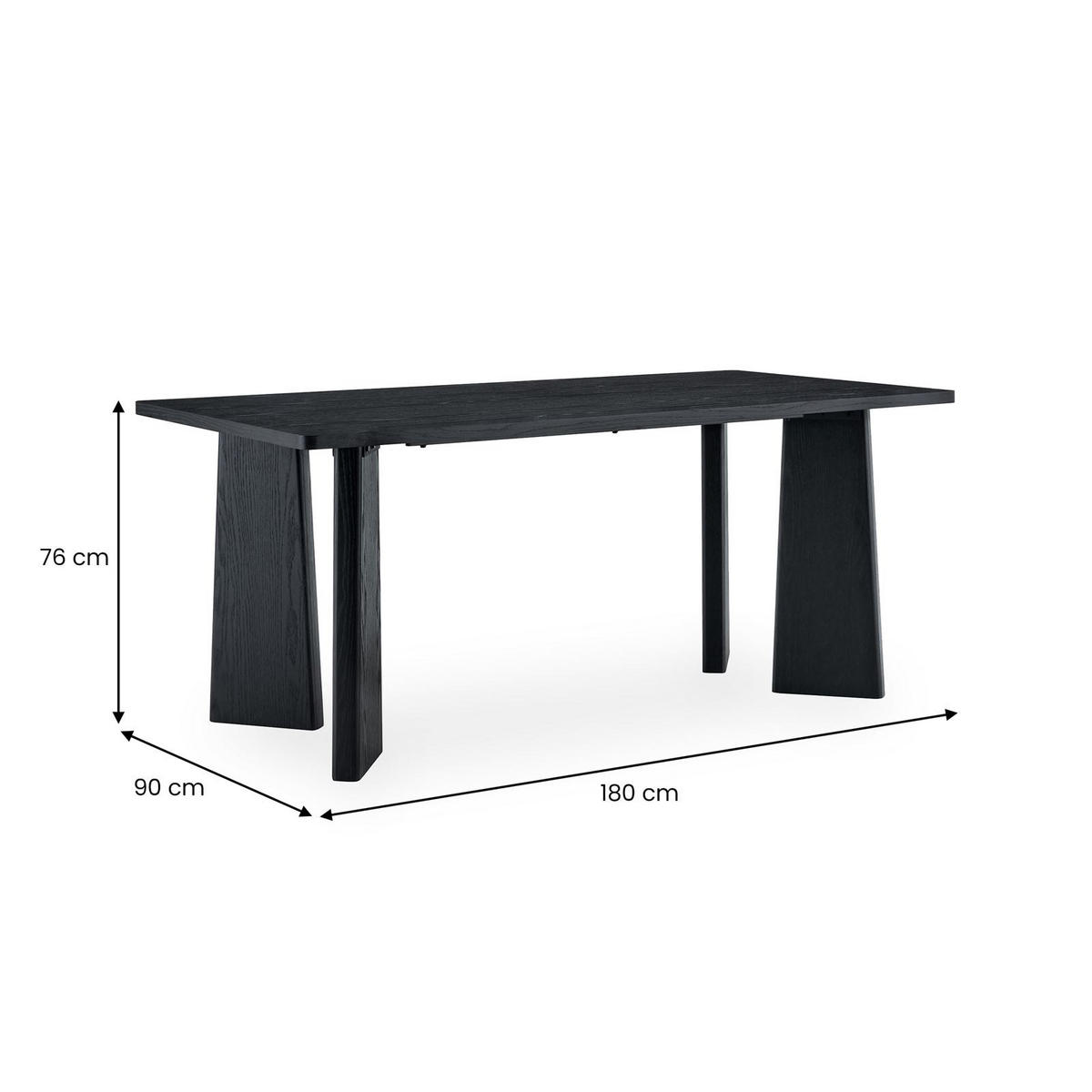 ESSTISCH OLISES schwarz - Schwarz, Holzwerkstoff (90/180/76cm) - IDIMEX
