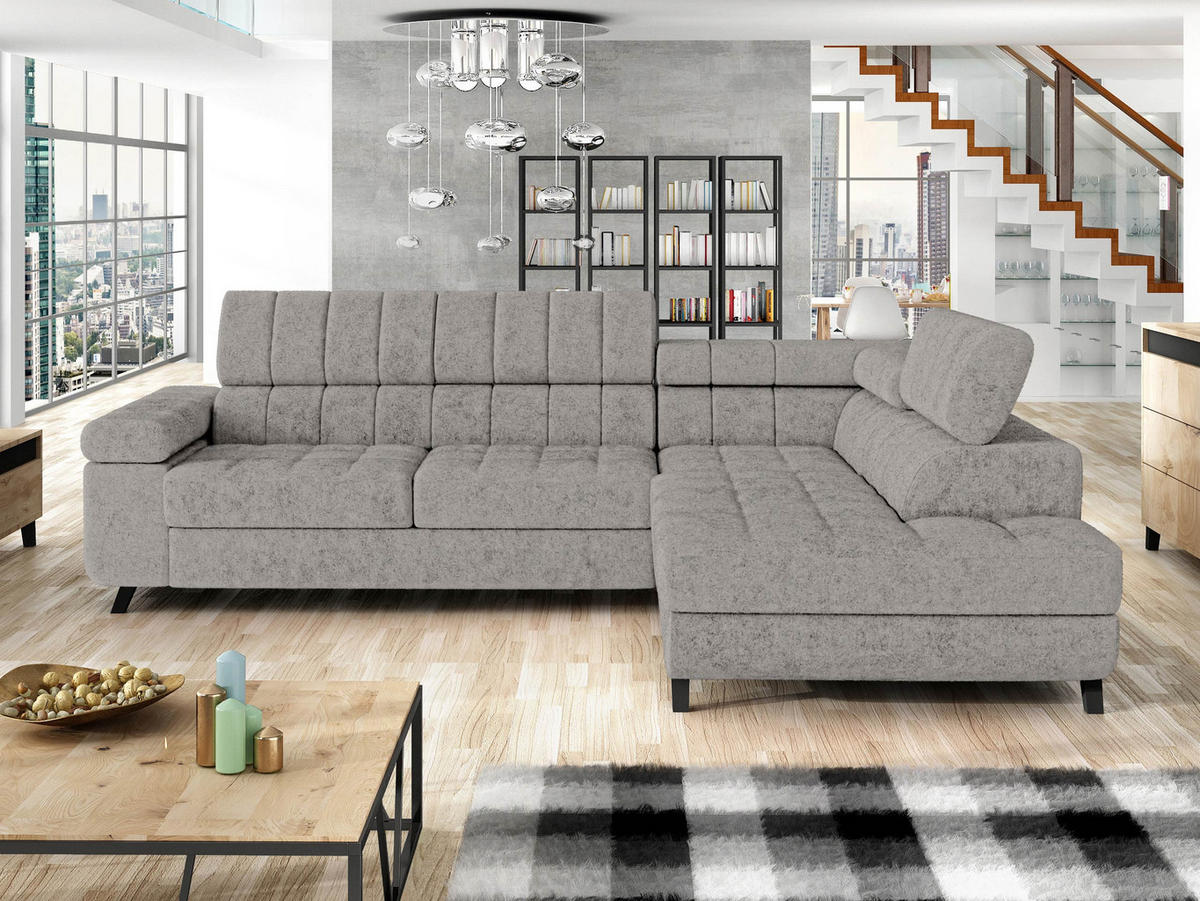 ECKSOFA Nord, Seite: Rechts - Schwarz/Alufarben, Holz/Textil (264/203cm) - MIRJAN24