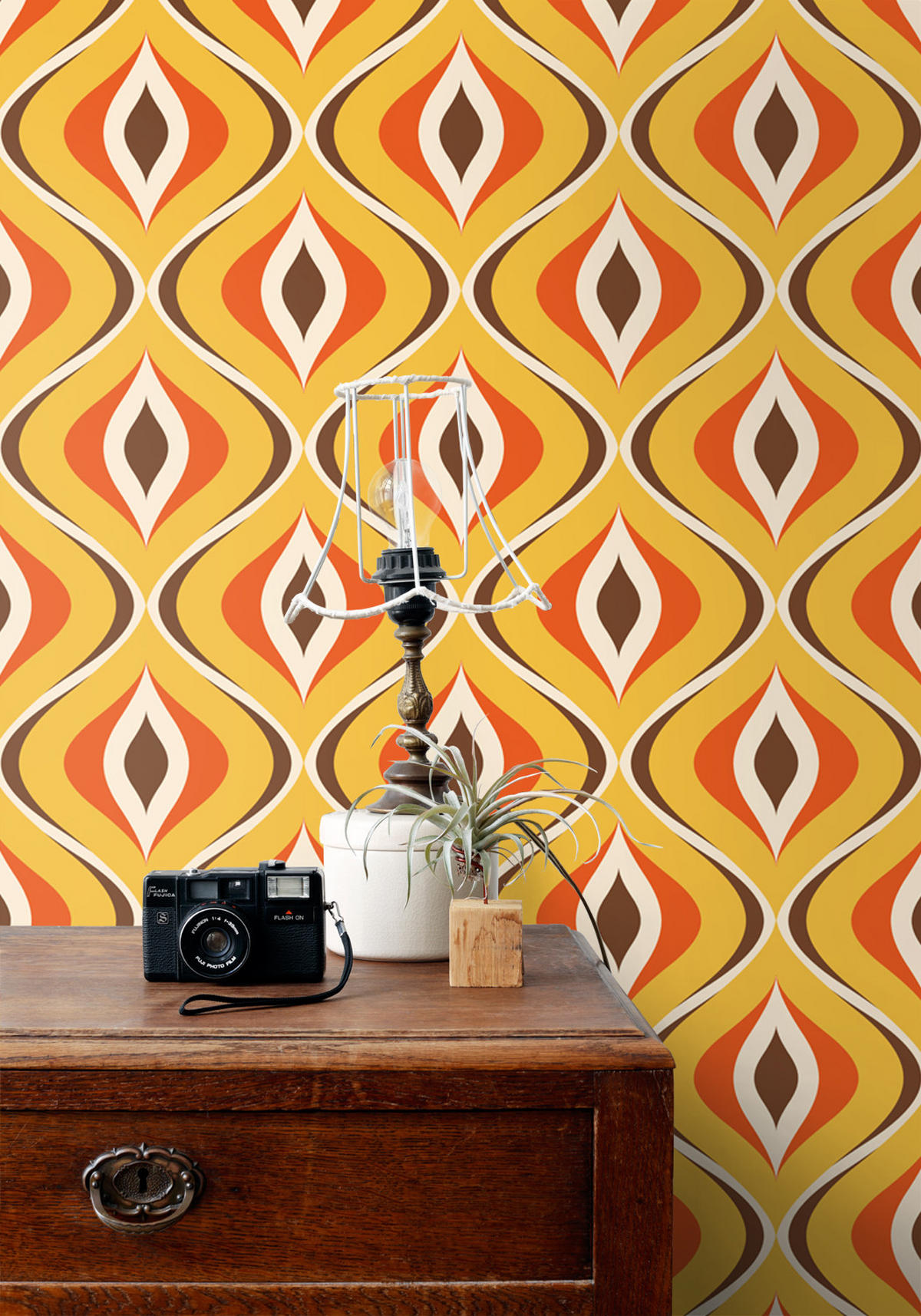 TAPETE Retro-Ornamente 50 x 900 cm - Gelb, Papier (50/900cm) - Sanders & Sanders