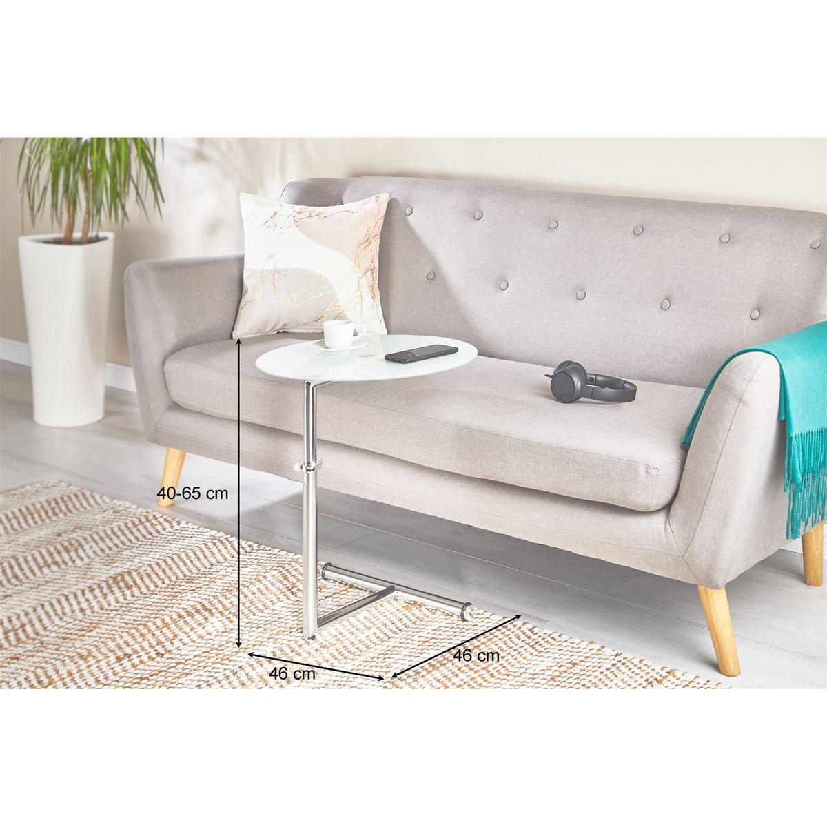 COUCHTISCH LEONIE chrom - Chromfarben, Glas (45/46/65cm) - IDIMEX