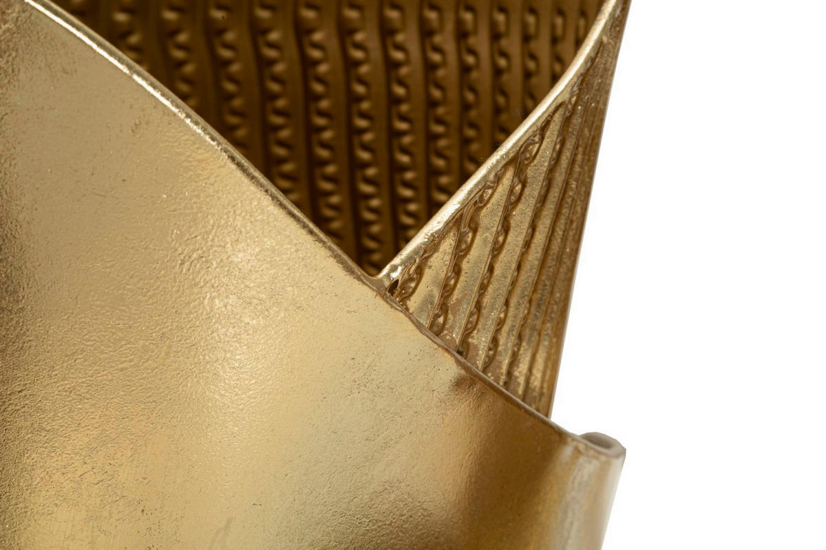 DEKOVASEN IM 3ER-SET Flosty, goldfarben, Eisen, Höhen 75, 55 und 35 cm - Goldfarben, Metall (75cm) - Mauro Ferretti