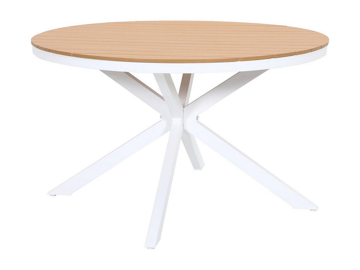 GARTENESSGRUPPE im Set - 4 Personen-Sitzer - Metall - Weiß - - Weiß, Metall - Vente-Unique