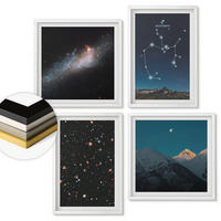 WANDBILDER 4er-Set - 50x50 cm & 40x60 cm Weißer Rahmen - Galaxien, Sternbilder, Weltraum, Schütze - Weiß, Kunststoff (50/50cm) - ArtPrintCave