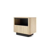 NACHTTISCH TORRO 63 cm Eiche Cremona mit schwarzen Akzenten - Eichefarben/Schwarz, Holz/Holzwerkstoff (63/50/38cm) - Ravio