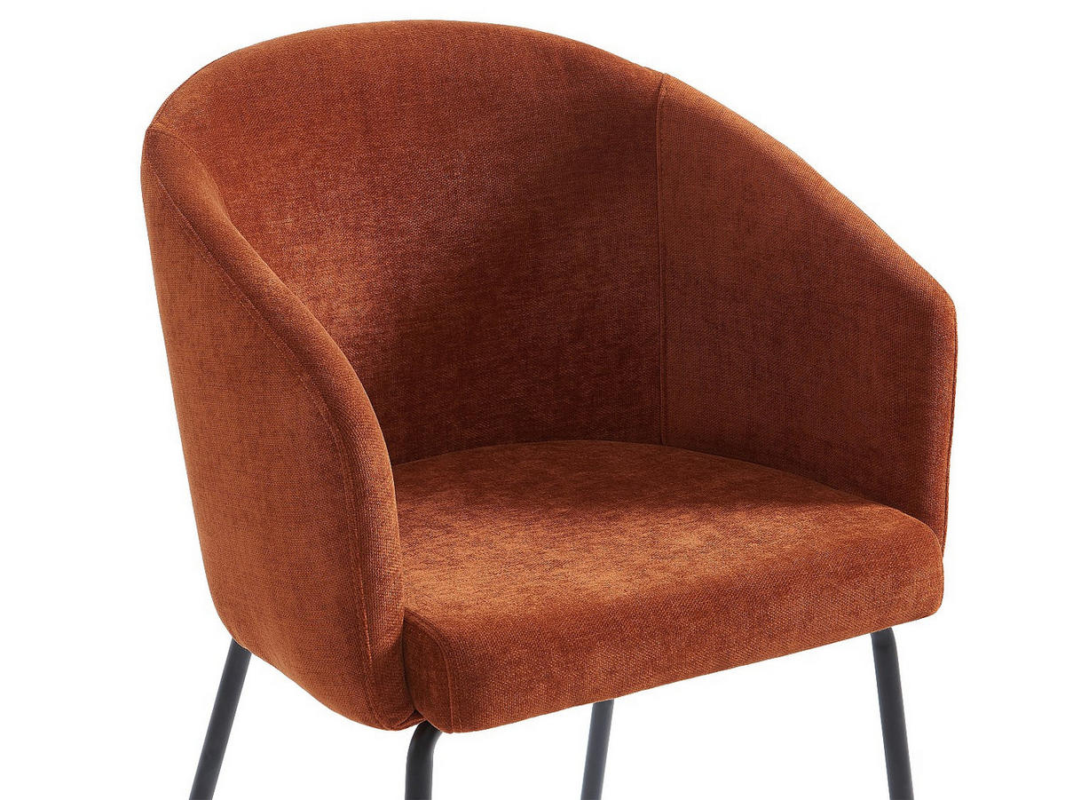 STUHL - 56.5 cm x 58.5 cm - Stoff - Terracotta MORONI - Terracotta, Textil (56.5/79/58.5cm) - Vente-Unique