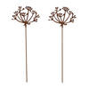 GARTENSTECKER Metall – 2er-Set Wiesenkerbel Gartendeko in Rostoptik - Rotbraun, Metall (37cm) - Homescapes