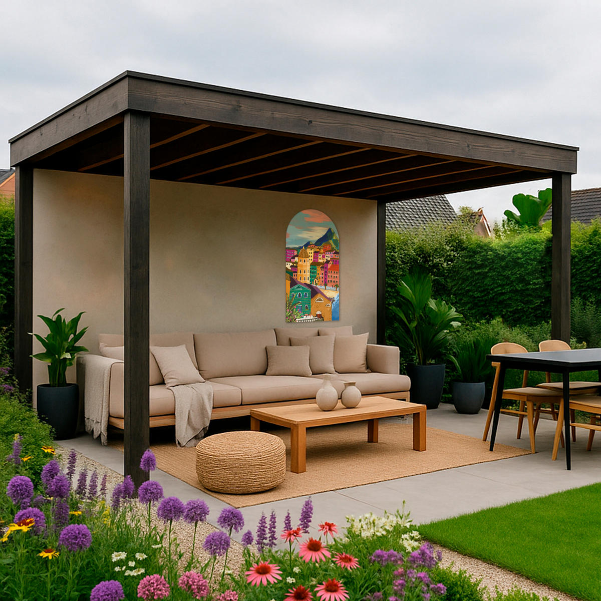 LEINWANDBILD Küstenstadt - Multicolor, Wellpappe (54/1cm) - Art for the Home