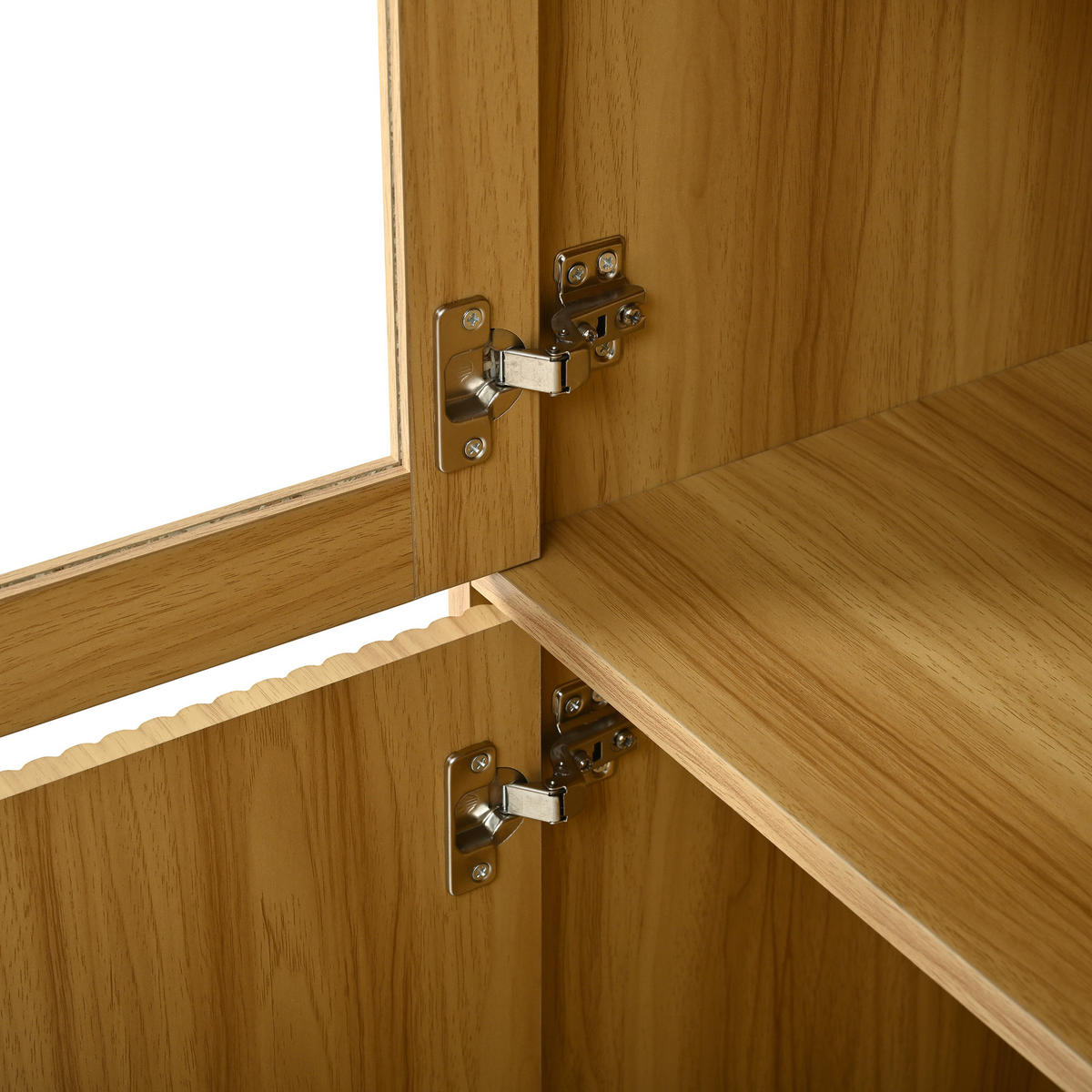 HIGHBOARD DE-37590 78/40/176 cm mit Bogendecke und Glastüren Natur - Naturfarben, Holzwerkstoff (78/176/40cm) - ComfortXL