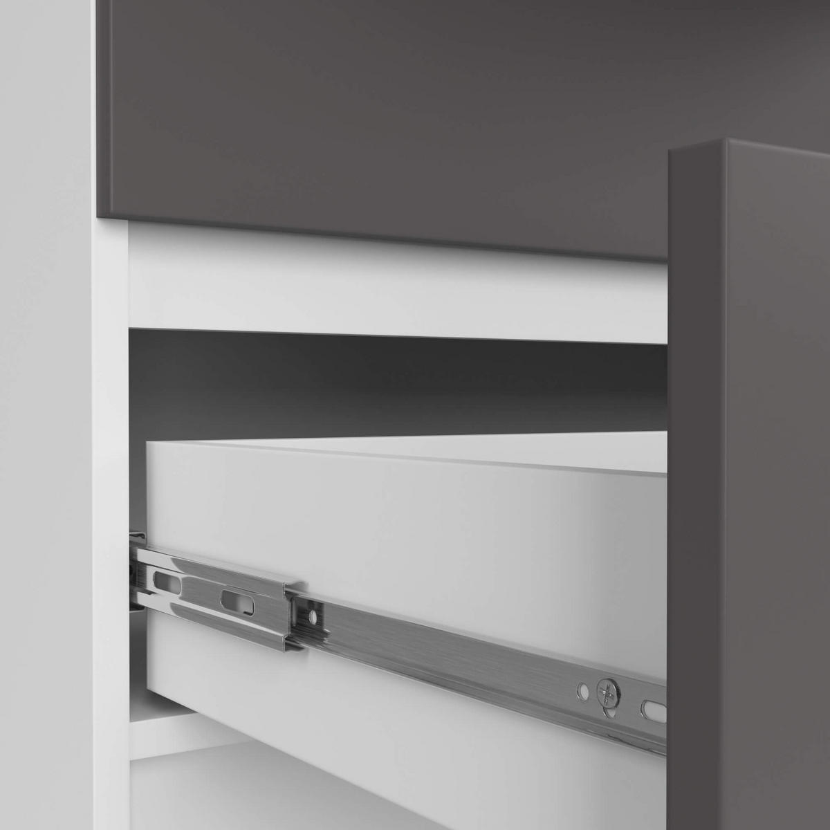 KOMMODE Weiß, Graphit Grau 121/160/40 - Weiß, Holzwerkstoff (160/121/40cm) - RAUMHIRSCH FURNITURE