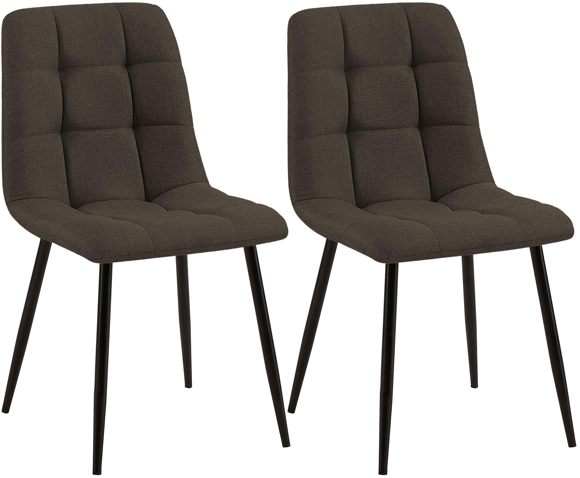 STUHL 2 Stoff Braun - Schwarz/Braun, Textil/Metall (45/84/55cm) - CLP