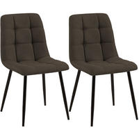 STUHL 2 Stoff Braun - Schwarz/Braun, Textil/Metall (45/84/55cm) - CLP