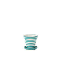 BLUMENTOPF GRANADA STRIPES - Töpferei - Aqua - S - Ø 21 cm - Multicolor, Keramik (21/19cm) - J-Line
