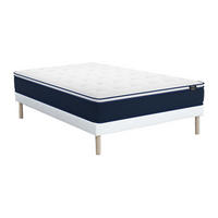 MATRATZE und Bettgestell mit Lattenrost und Stoffbezug - 2 Personen - stoff - weiß Altier - Weiß, Holz/Textil (140/190cm) - Vente-Unique