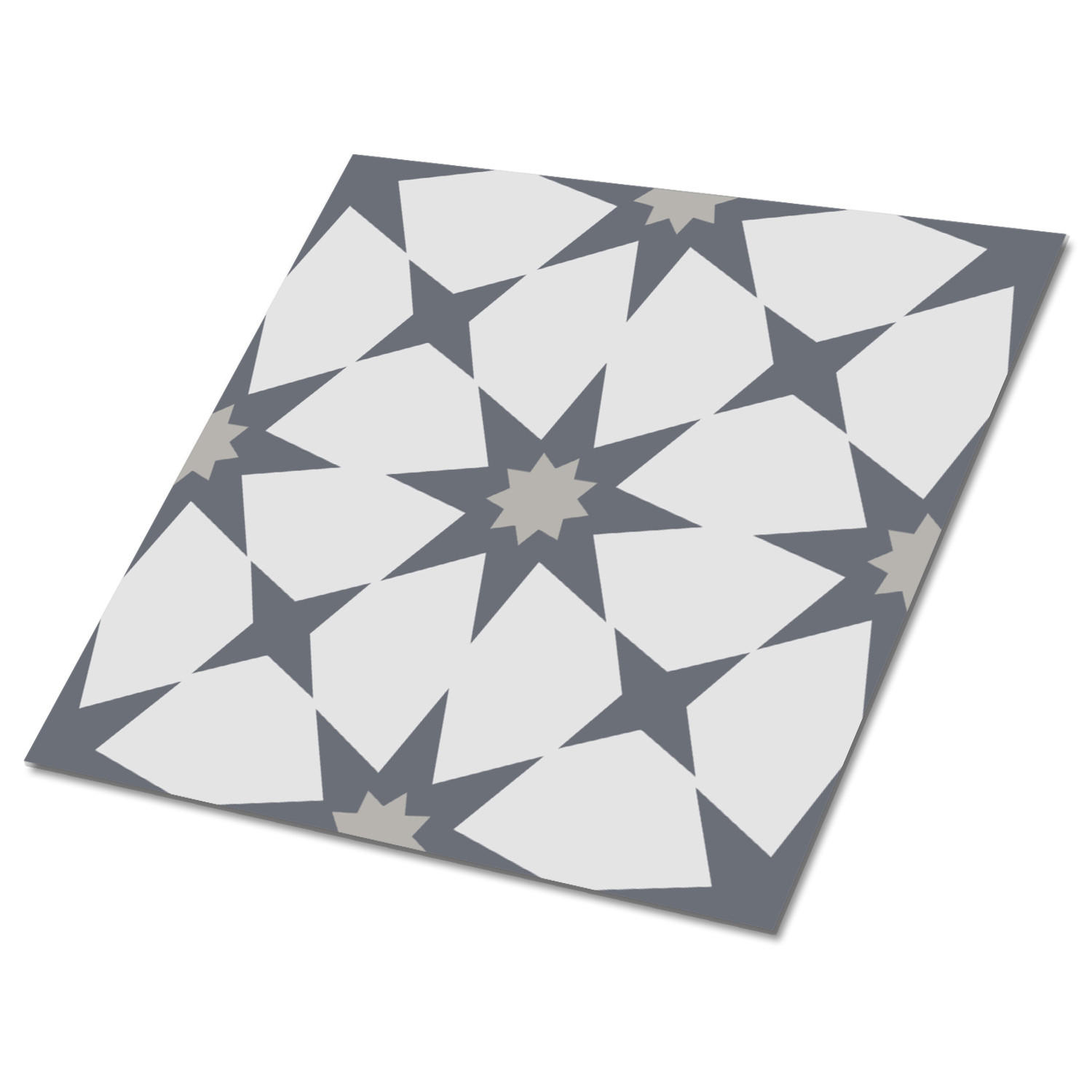 FLIESENAUFKLEBER 9 Stück 30x30 cm selbstklebend Sterne - Grau, Textil (30/1.6/30cm) - TULUP