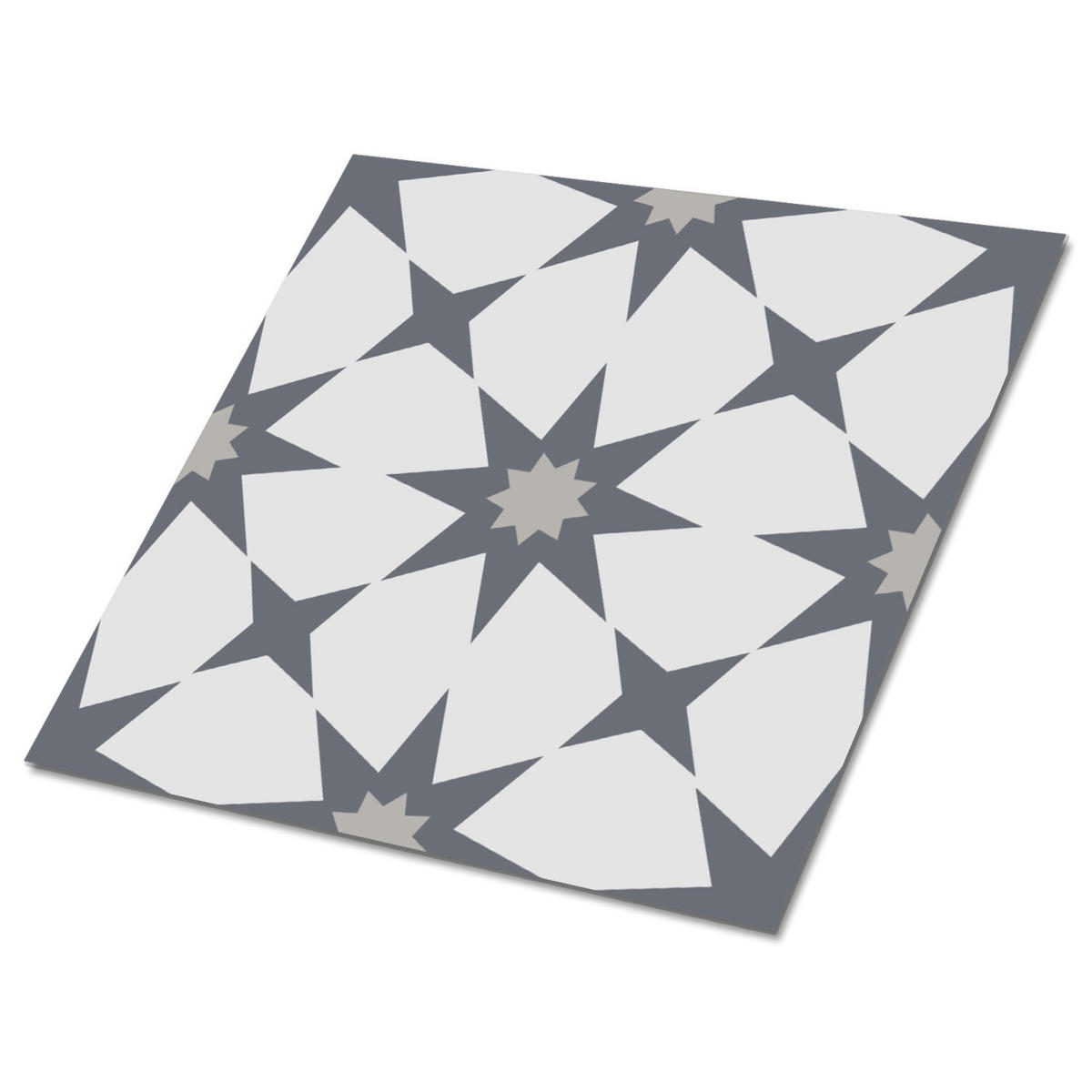 FLIESENAUFKLEBER 9 Stück 30x30 cm selbstklebend Sterne - Grau, Textil (30/1.6/30cm) - TULUP