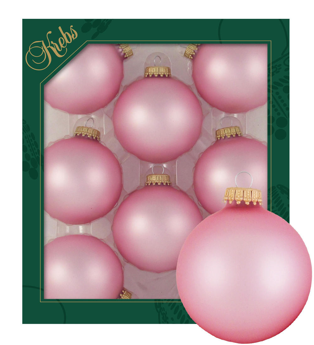 CHRISTBAUMKUGELN Uni-Design Rosa 7cm (Glas / 8 Stk.) - Rosa, Glas (6/7/6cm) - Krebs Glas Lauscha