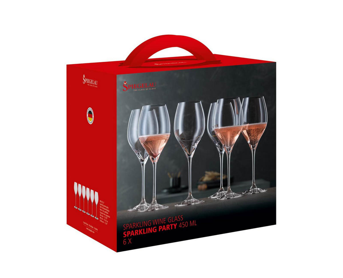 CHAMPAGNERGLÄSER Sparkling Party transparent 450 ml 6er Set - Transparent, Glas (0.45L) - Spiegelau
