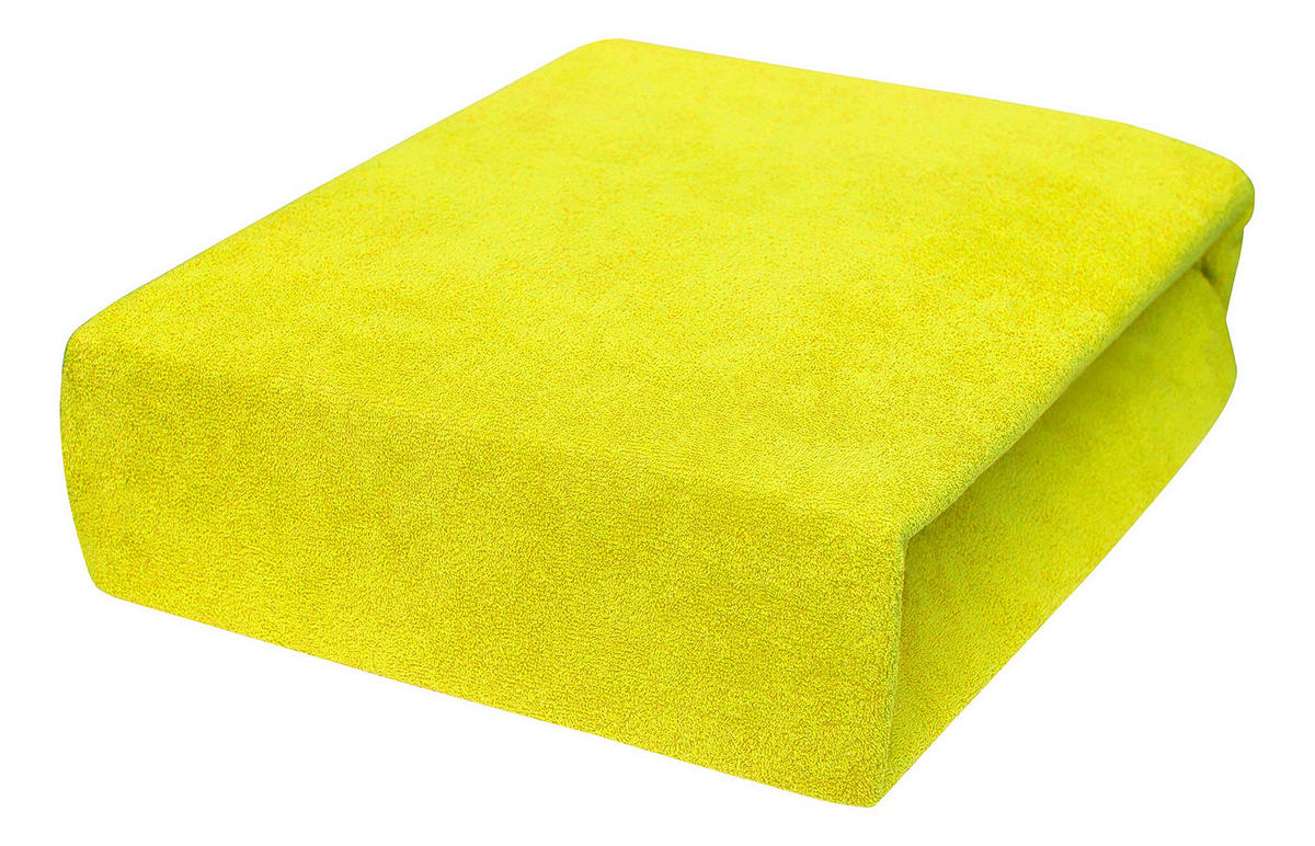 SPANNBETTLAKEN 160/200 cm, Frottee Elastisch 100 % Baumwolle Zitronengelb - Hellgelb, Textil (160/200cm) - Best For Home