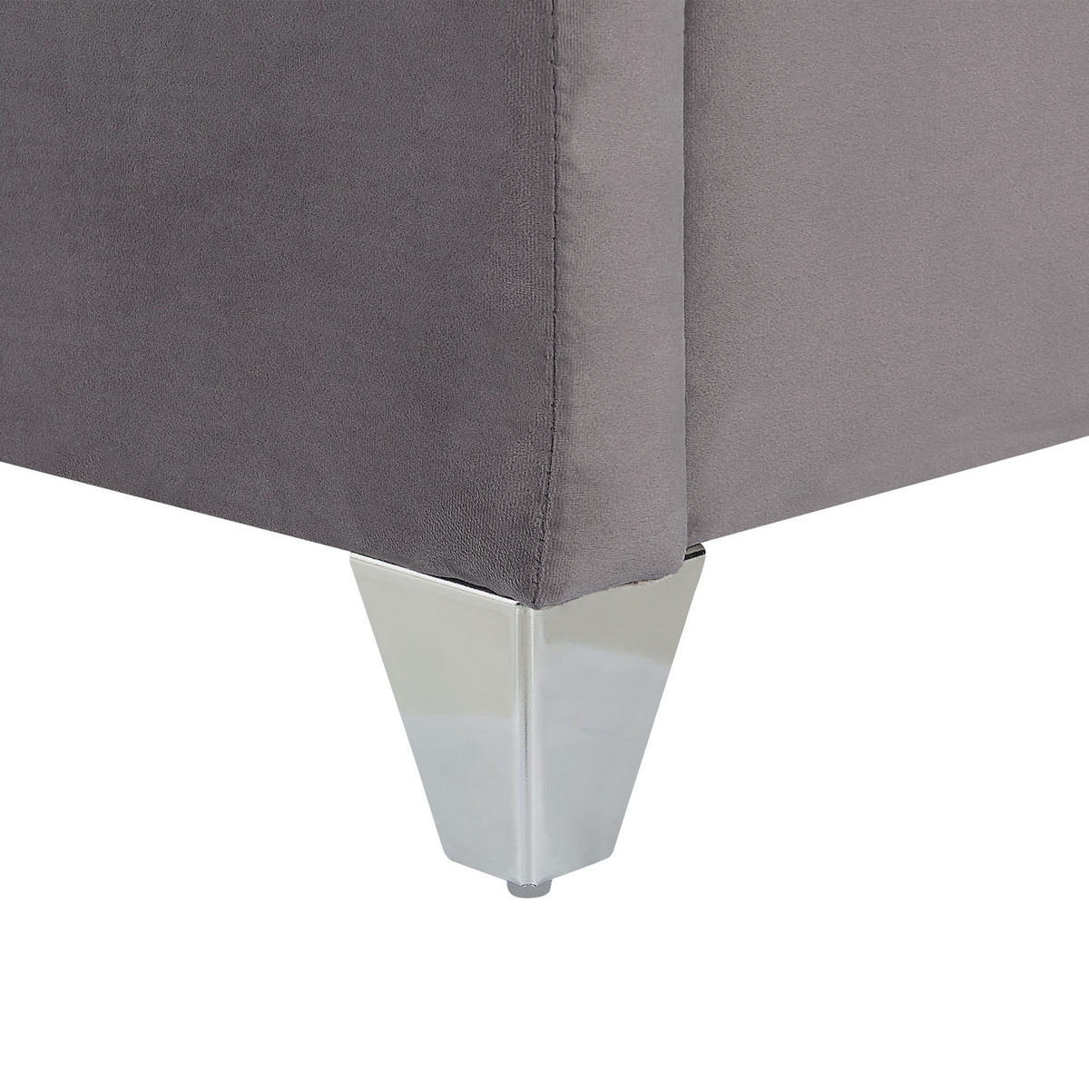 POLSTERBETT 160/200cm Grau Lubbon - Grau, Textil (160/200cm) - Beliani