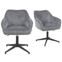 BÜROSTUHL Mika-Caro - Schwarz/Grau, Textil/Metall (60/79/61cm) - DUBI Möbel