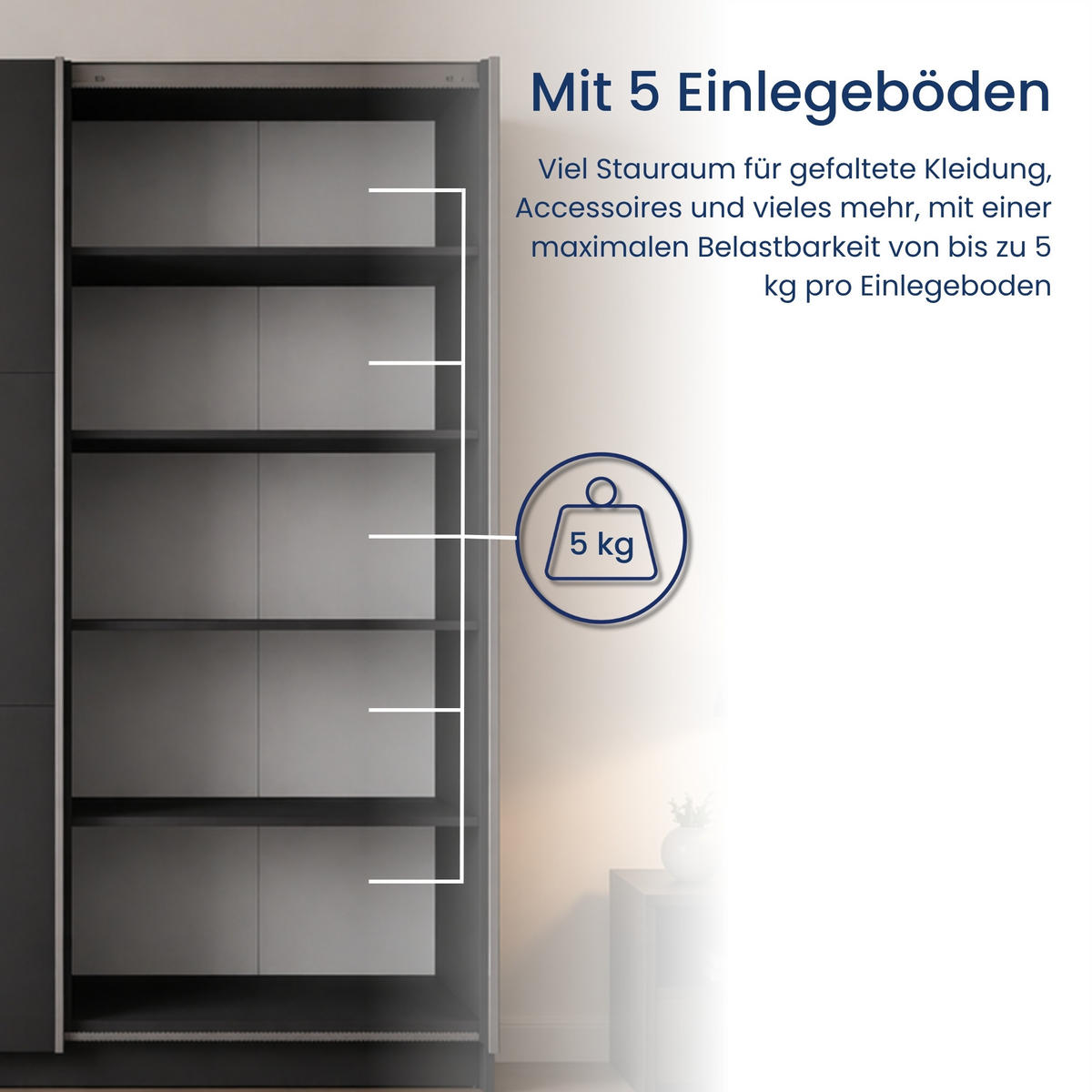 SCHWEBETÜRENSCHRANK 2-Türen in Graphit - Graphitfarben, Holzwerkstoff (60/207/200.6cm) - Home Collective