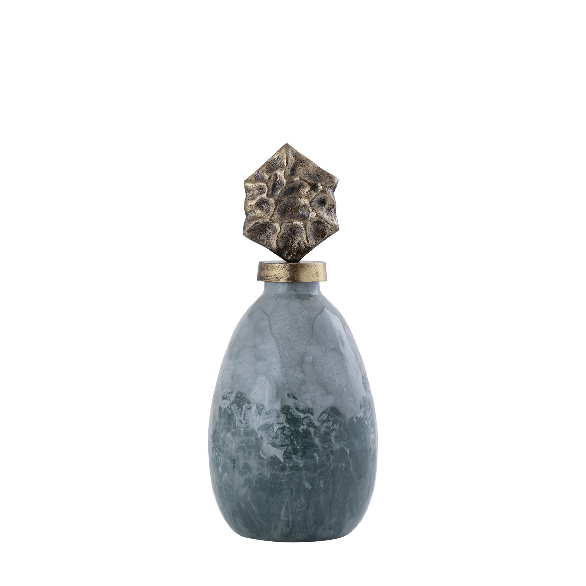 SKULPTUR Cherisee Grün 16/16/36cm - Grün, Glas (16/36/16cm) - PTMD Collection