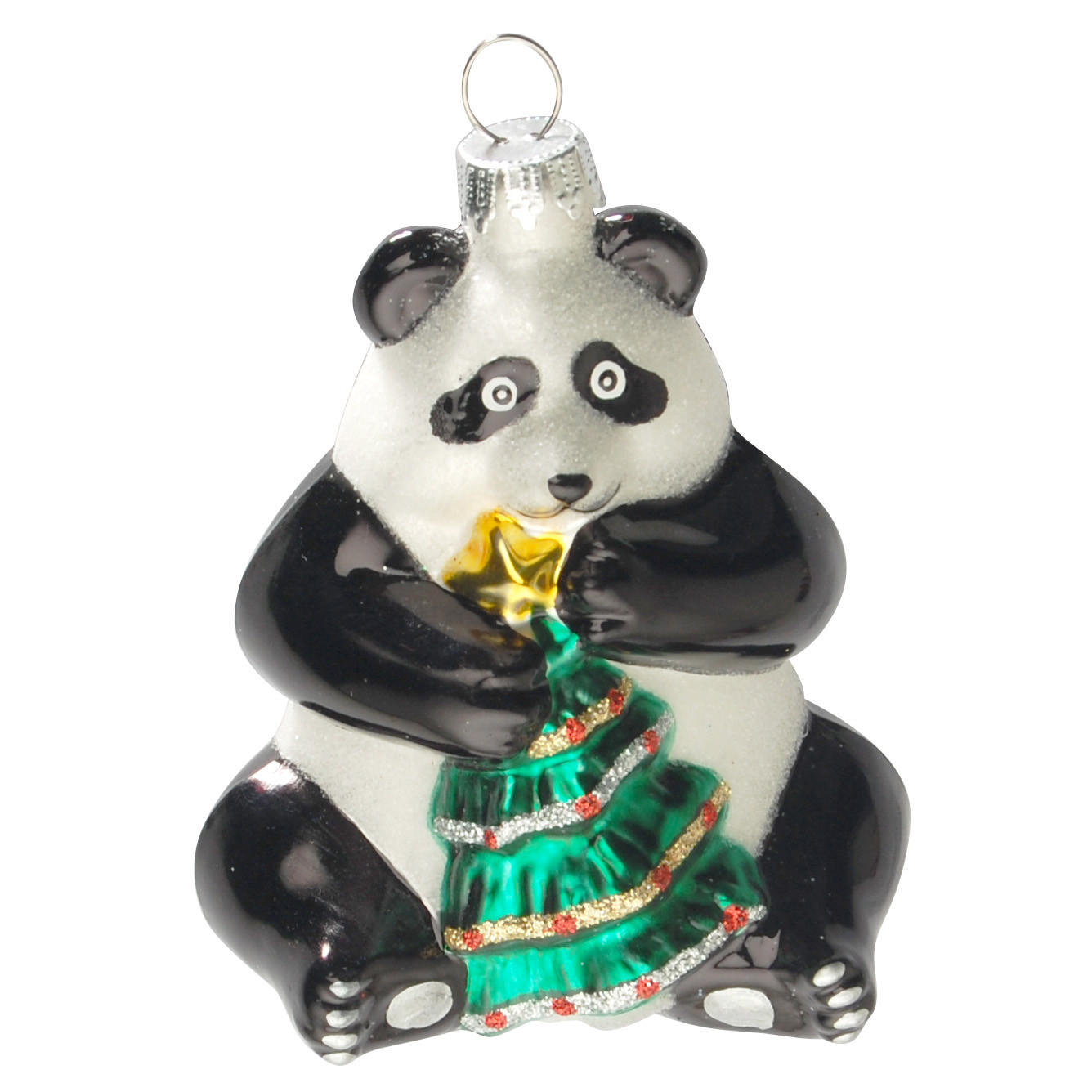 CHRISTBAUMSCHMUCK Pandabär Mehrfarbig 8cm (Glas / 1 Stk.) - Multicolor, Glas (6/8/5cm) - Krebs Glas Lauscha