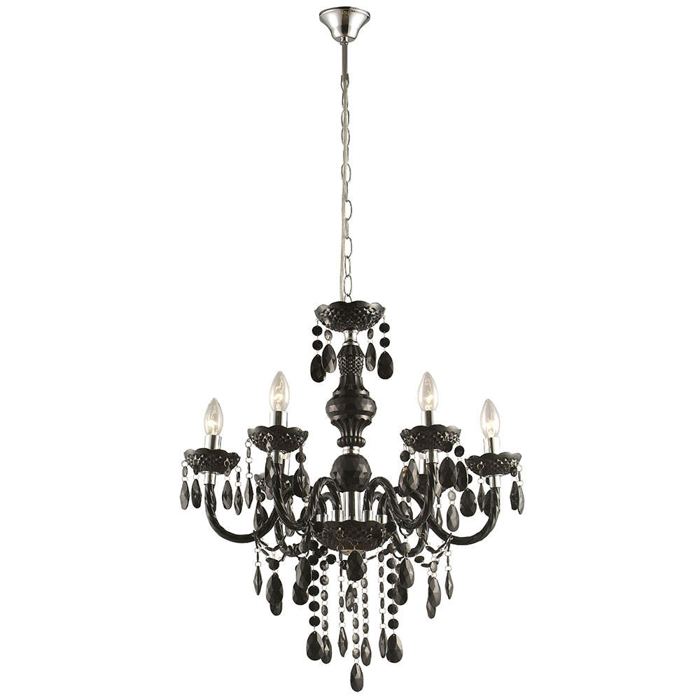 LED KRONLEUCHTER Cuimbra Schwarz - Schwarz, Metall (57/57/166cm)