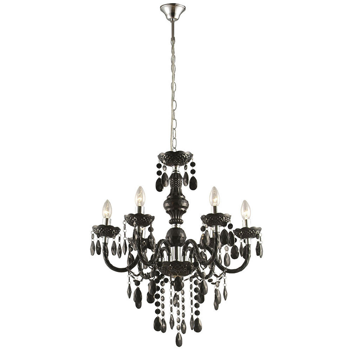 LED KRONLEUCHTER Cuimbra Schwarz - Schwarz, Metall (57/57/166cm)