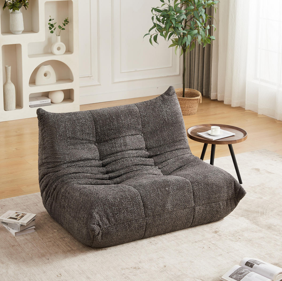 SOFA aus Chenille Grau ohne Montage - Grau, Kunststoff (99/83/127cm) - Beauniv