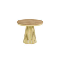 ESSTISCH Cone Bis - Honigeiche/Goldfarben, Holzwerkstoff/Metall (100/100/76cm) - Meblini