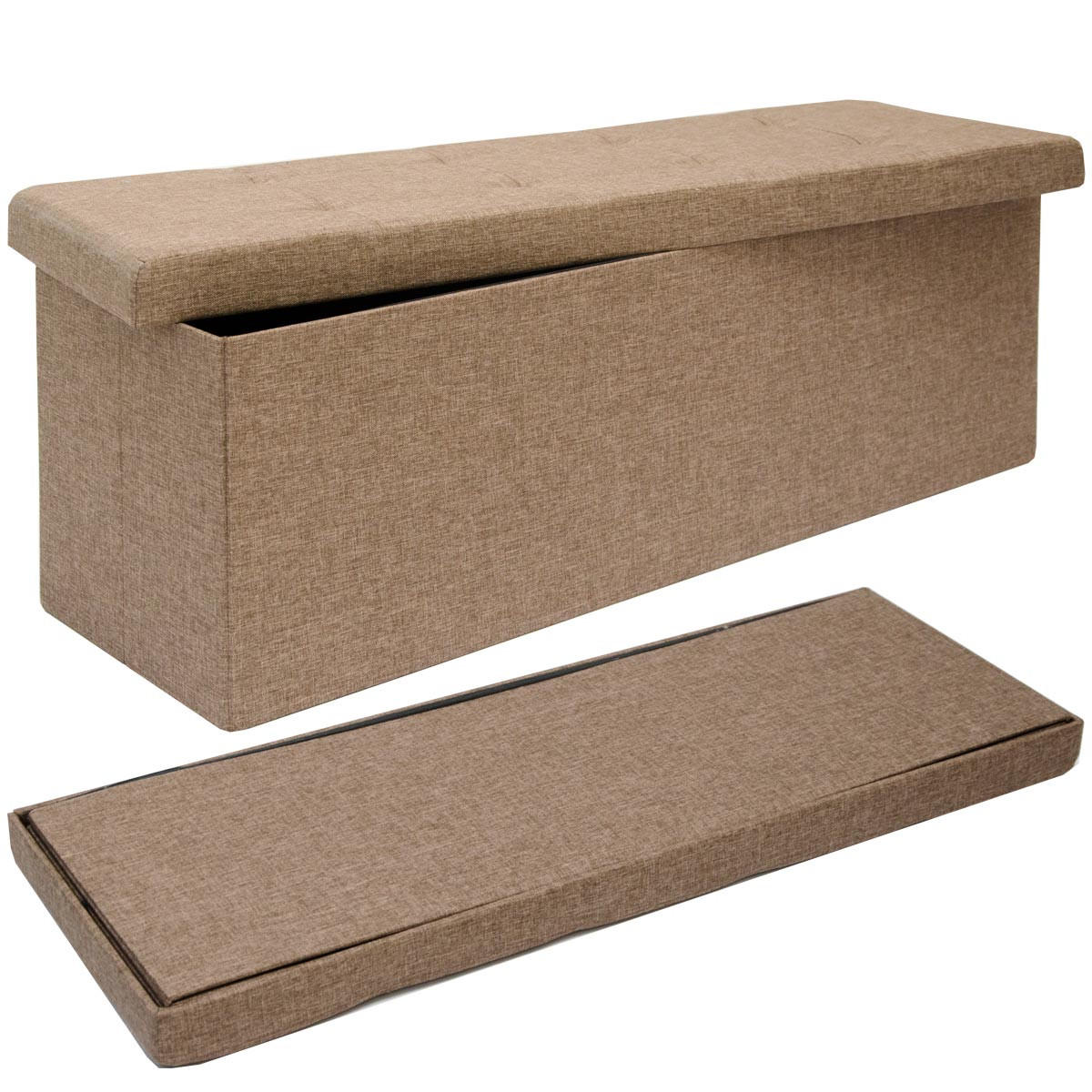 SITZBANK Faltbar, 110/38/38 cm, mit 2 Trennwänden, 120 Liter, Braun - Braun, Kunststoff (38/38/110cm) - Dunedesign