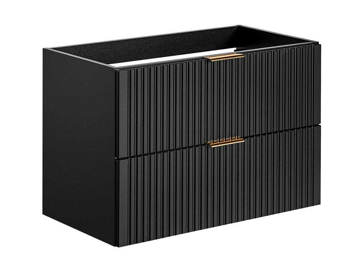 EINZELWASCHTISCH - 80cm x 46cm - MDF - schwarz - ZEVARA - Schwarz, Holz (80/57/46cm) - Vente-Unique