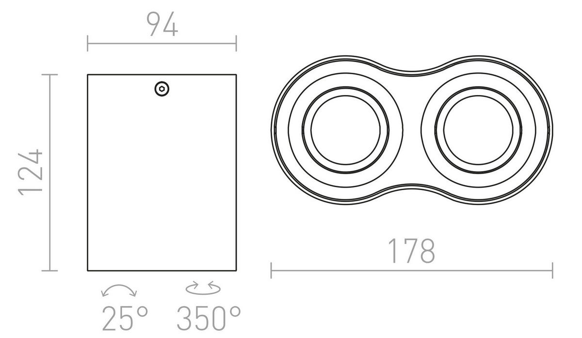 DECKENLEUCHTE MILANO II gebürstetes Aluminium 70 W - Silberfarben, Metall (178/95/125cm) - Rendl