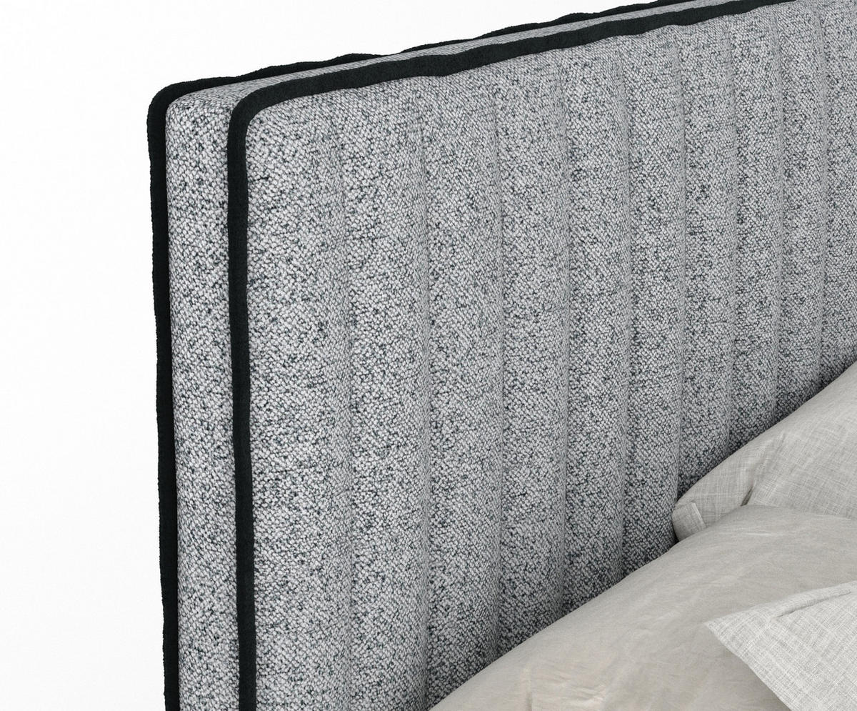 BOXSPRINGBETT Nocturne Grau 140/200 cm - Schwarz/Grau, Holz/Holzwerkstoff (140/200cm) - Maison de Reve