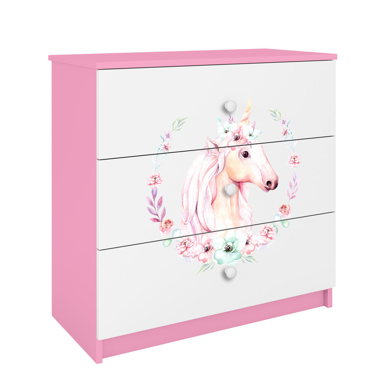 KOMMODE Babydreams Pferd 81/81/41 - Rosa, Holzwerkstoff (81/81/41cm) - RAUMHIRSCH FURNITURE