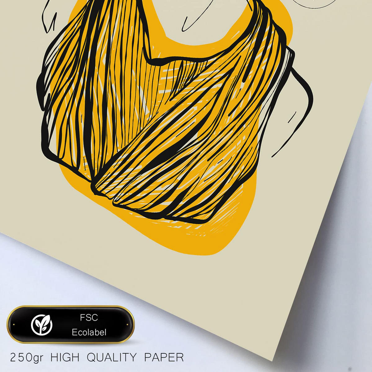 POSTER Set Mit 6 Schwarze Tintenprofile Größe A3 & A4 Schwarzer Rahmen - Schwarz, Papier (29.7/1cm) - Nacnic